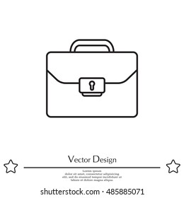 Briefcase (case), the line icon