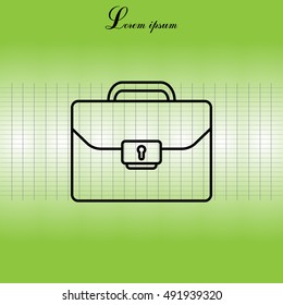 Briefcase (case), the line icon