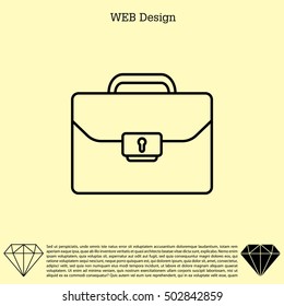 Briefcase (case), the line icon