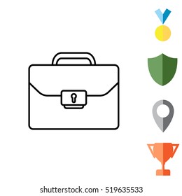 Briefcase (case), the line icon