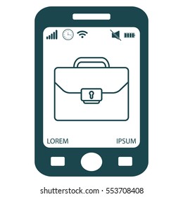 Briefcase (case), the line icon