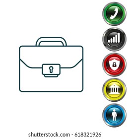 Briefcase (case), the line icon