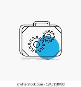 Briefcase, case, production, progress, work Line Icon