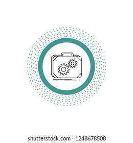 Briefcase, case, production, progress, work Line Icon. Vector isolated illustration