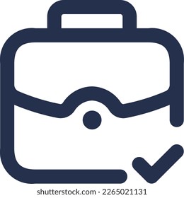 briefcase check line ui icon, Business and Finance