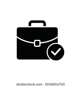 Briefcase with Checkmark Representing Completed Business Task