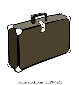 Briefcase. A children's sketch. Color image