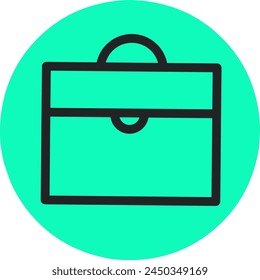 briefcase circle icon isolated green background