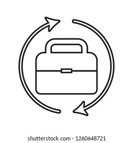 briefcase and circular arrows icon. Element of HR & Heat hunting for mobile concept and web apps icon. Thin line icon for website design and development, app development
