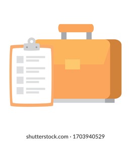 briefcase with clipboard isolated icon vector illustration design