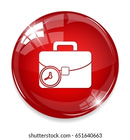 Briefcase and clock icon