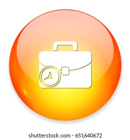Briefcase and clock icon