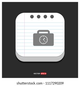 Briefcase with Clock Icon - Free vector icon