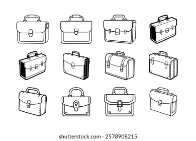 Briefcase Collection Diverse Styles, Outline Designs, Professional Bags