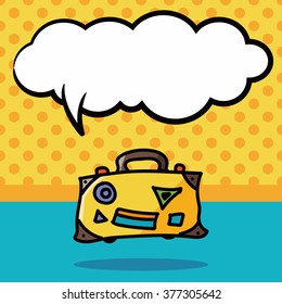 briefcase color doodle, speech bubble
