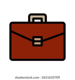 Briefcase Color Icon. Suitable for use in Software and Device Icon Design. Vector Illustration.