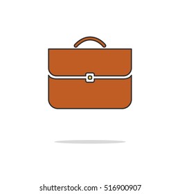 Briefcase color thin line icon.Vector illustration