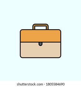briefcase color vector icon, vector illustration