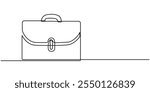 briefcase continuous line art drawing, Minimalist continuous one line drawing of business bag or briefcase. Ideal for business and finance concepts, Briefcase Line Icon, Suitcase working bag one line.