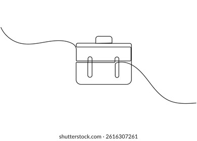 Briefcase continuous one line drawing and minimalist style isolate outline vector icon