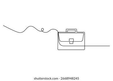 Maletín continuo de una línea de dibujo de la Ilustración vectorial de esquema de concepto de negocio. 