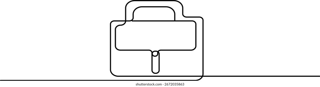 Briefcase continuous one line drawing of business concept outline vector illustration. 