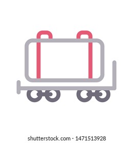 briefcase conveyor colour line vector icon