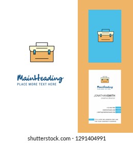 Briefcase Creative Logo and business card. vertical Design Vector