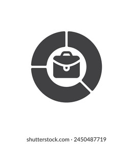 Briefcase with diagram vector icon. filled flat sign for mobile concept and web design. Investment Portfolio glyph icon. Investment management symbol, logo illustration. Vector graphics