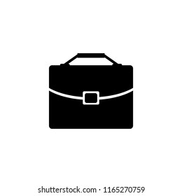 Briefcase, Diplomat. Flat Vector Icon illustration. Simple black symbol on white background. Briefcase, Diplomat sign design template for web and mobile UI element