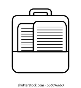 briefcase document paper business line vector illustration eps 10