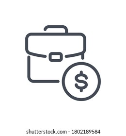 Briefkasten mit Dollar-Münzmarkensymbol. Vektor-Rahmenzeichen für Gehälter und Einkommen.