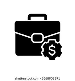 maleta ícone de dólar ilustração vetorial com símbolo de dólar Representa finanças, investimentos e riqueza.