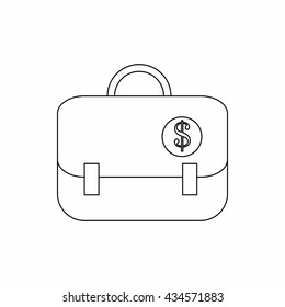 Briefcase with dollar sign icon, thin line style