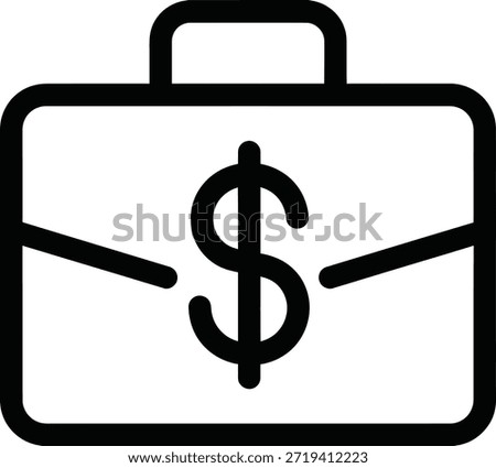 Briefcase with dollar sign isolated on transparent background, Vector
