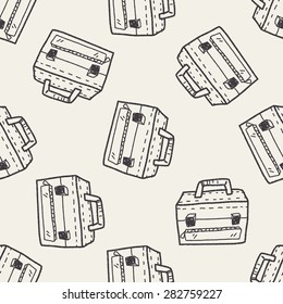 briefcase doodle seamless pattern background