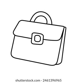 Briefcase doodle. Vector illustration, isolated on white background