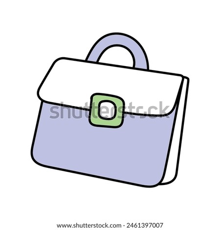 Briefcase doodle. Vector illustration, isolated on white background
