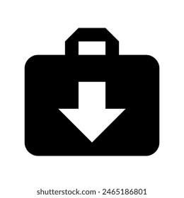 Briefcase download button with downwards arrow icon vector design in eps 10