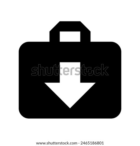 Briefcase download button with downwards arrow icon vector design in eps 10