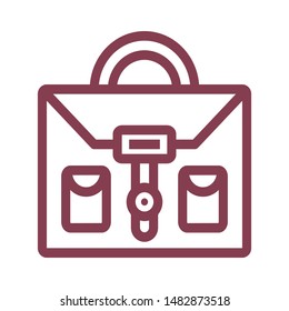 Briefcase education line icon logo design