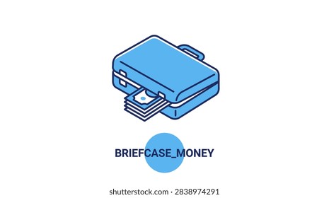 Briefcase ejecting stacks of money