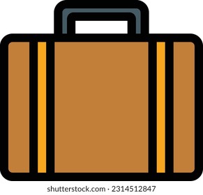 Briefcase fill icon. Adventure icon set. Vector illustration isolated on white background.