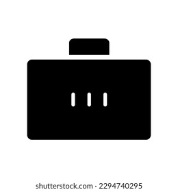Vector de símbolo del icono Relleno de malla corta. Icono de maletín de glifo negro