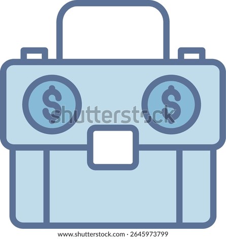 Briefcase Filled Blue Tone Icon