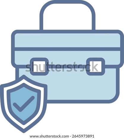 Briefcase Filled Blue Tone Icon