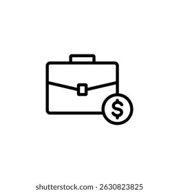 Briefcase Finance icon vector. in line style design on white background. vector illustration