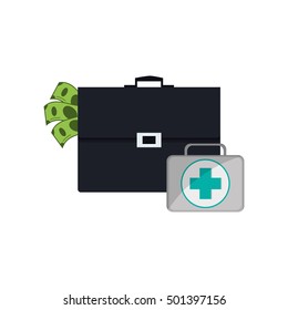 briefcase and first aid kit  icon