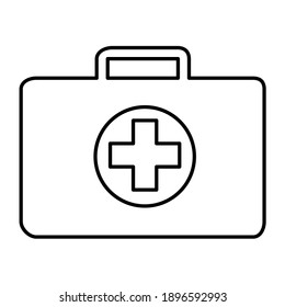 Briefcase Of First Aid Sign, Health Medical Symbol, Medicine Emergency Illustration Icon, Safety Design .