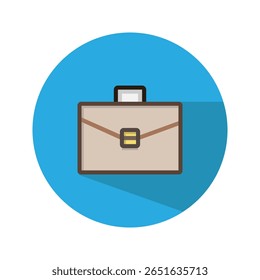 Briefcase Flat with background Icon. Suitable for use in Software and Device Icon Design. Vector Illustration.